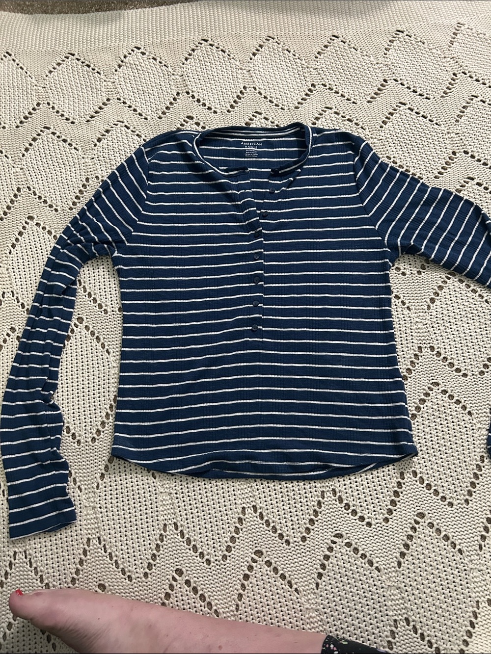 American Eagle Striped Long Sleeve Top Sz XL